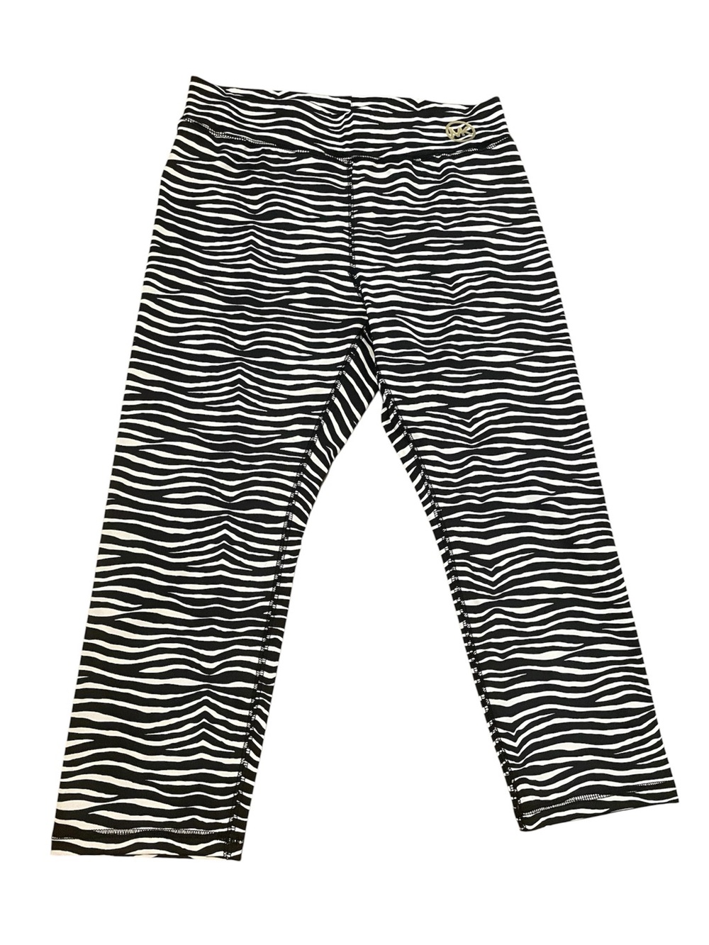 Michael Kors Black & White Zebra Print Crop Leggings size S